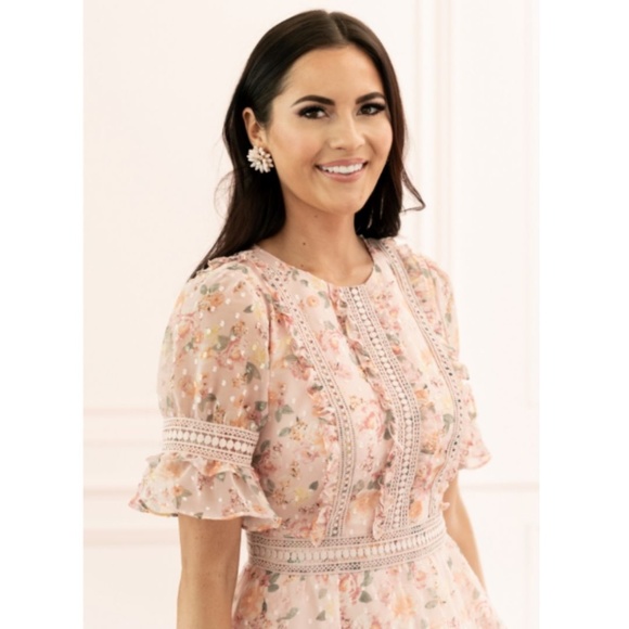 NWT Rachel Parcell | Mixed Lace Fit & Flare Dress - Picture 3 of 8